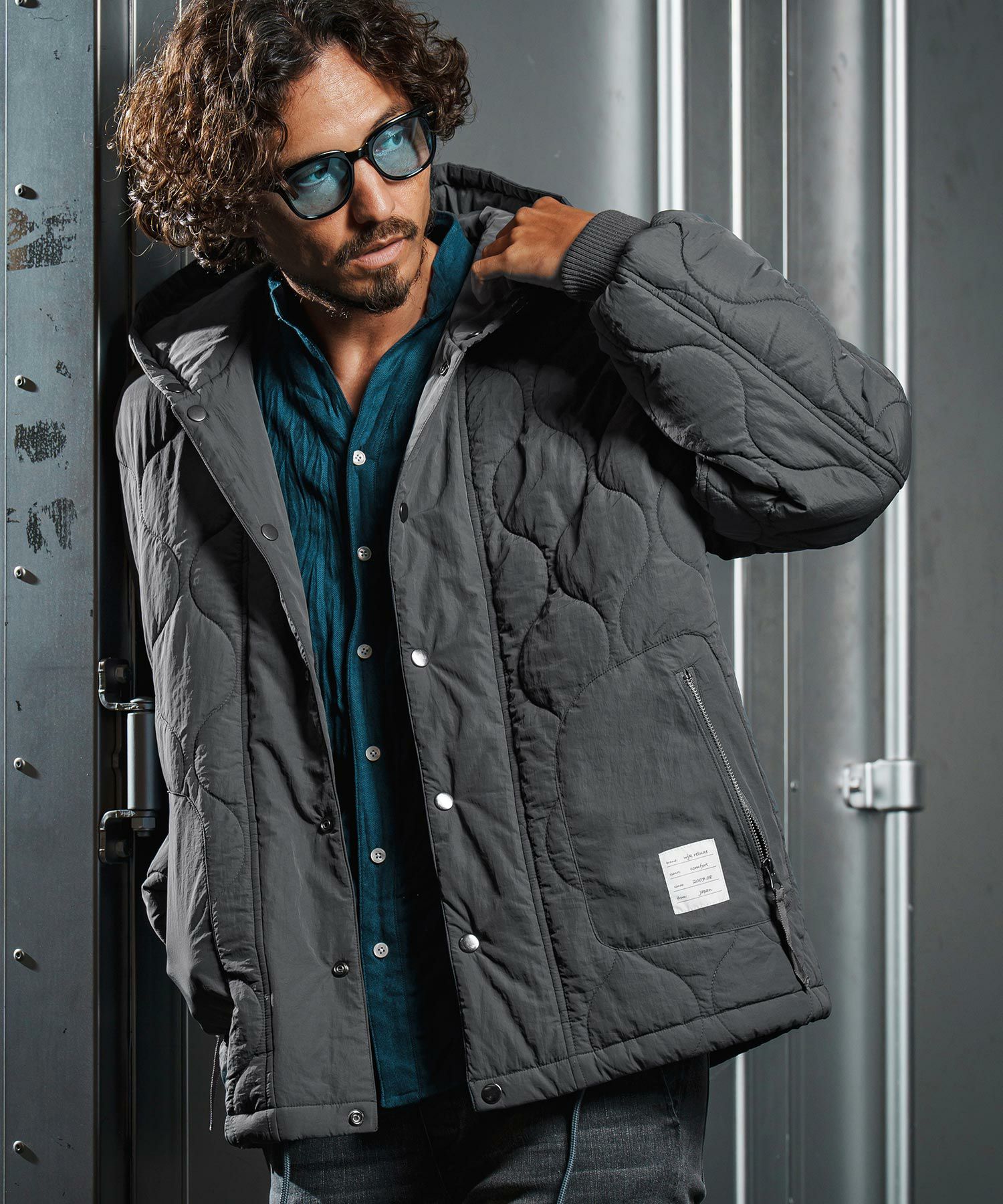 wjk reluxe】gourd quilting hooded blouson フーデッドブルゾン(WR25W