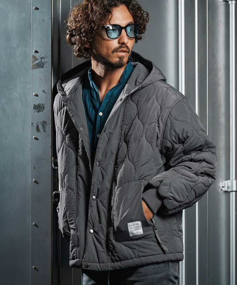 wjk reluxe】gourd quilting hooded blouson フーデッドブルゾン(WR25W 
