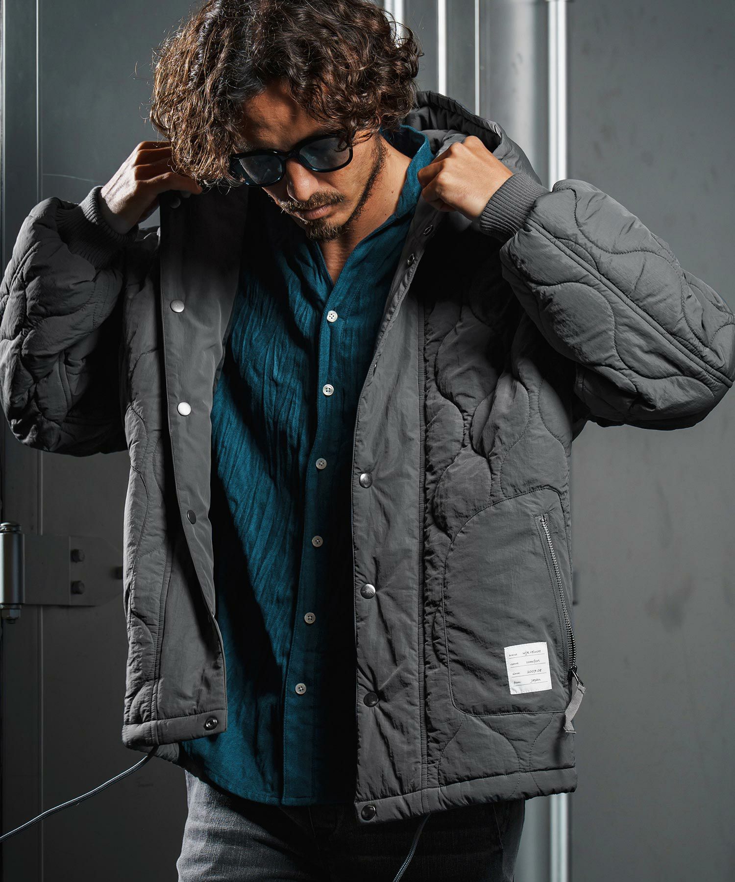 wjk reluxe】gourd quilting hooded blouson フーデッドブルゾン(WR25W