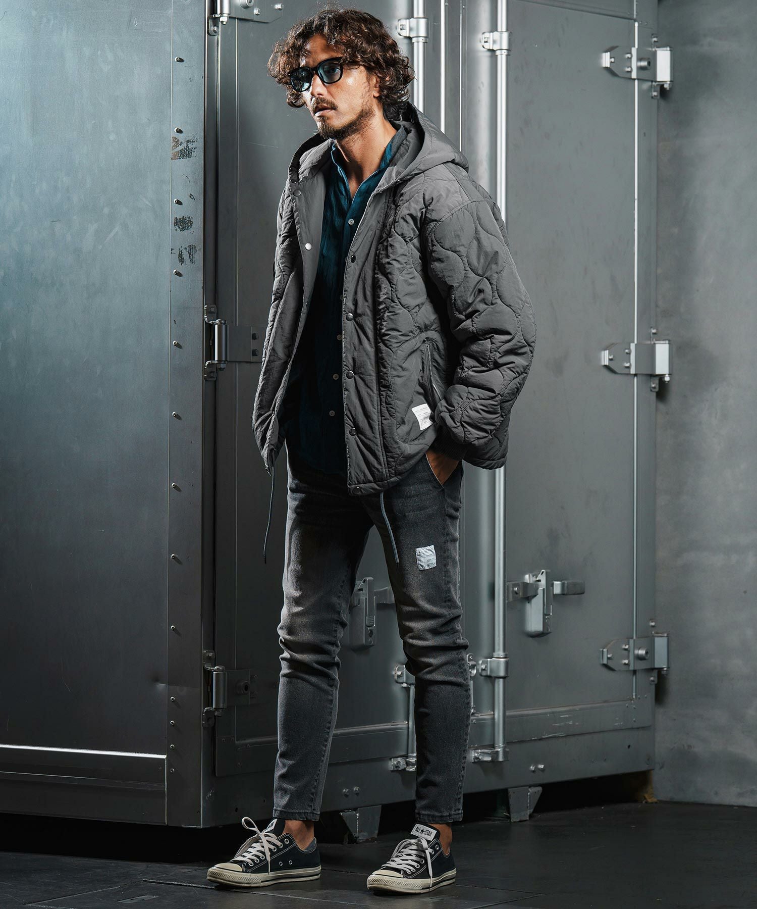 wjk reluxe】gourd quilting hooded blouson フーデッドブルゾン(WR25W
