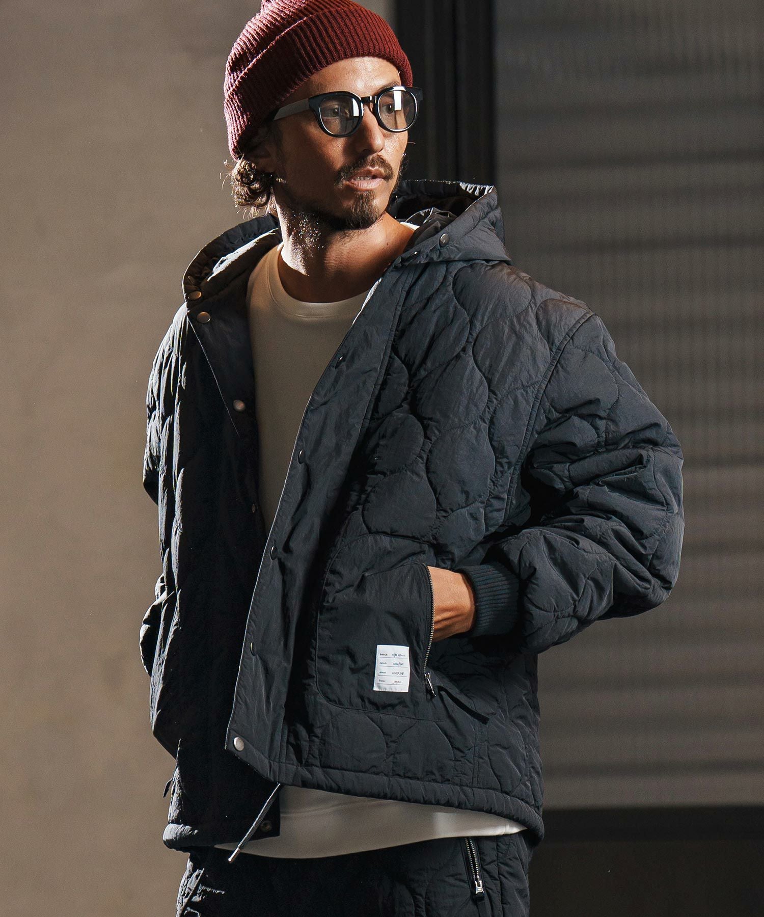 wjk reluxe】gourd quilting hooded blouson フーデッドブルゾン(WR25W