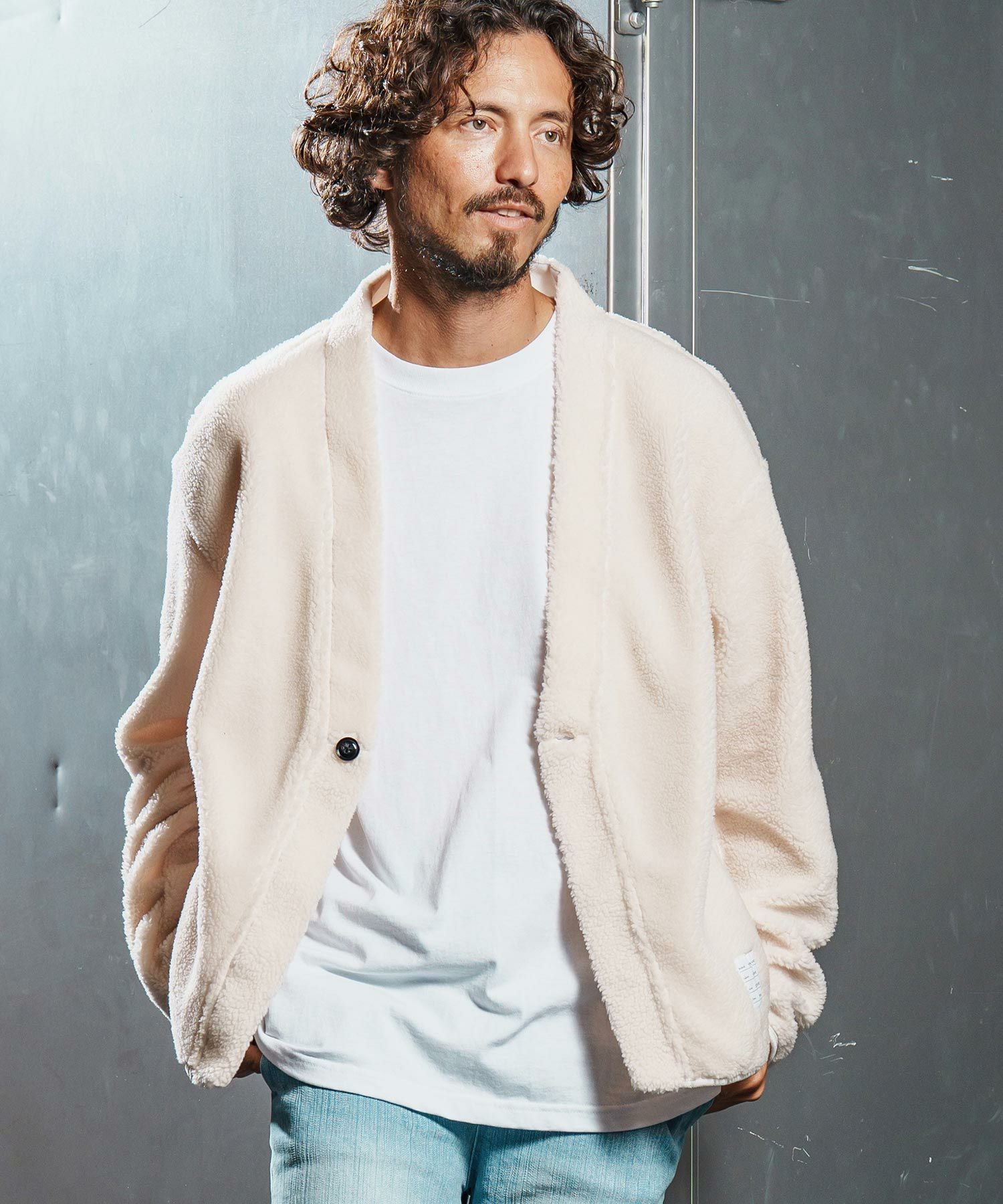 wjk reluxe】boa fleece X cardigan ボアフリースカーディガン(WR25W