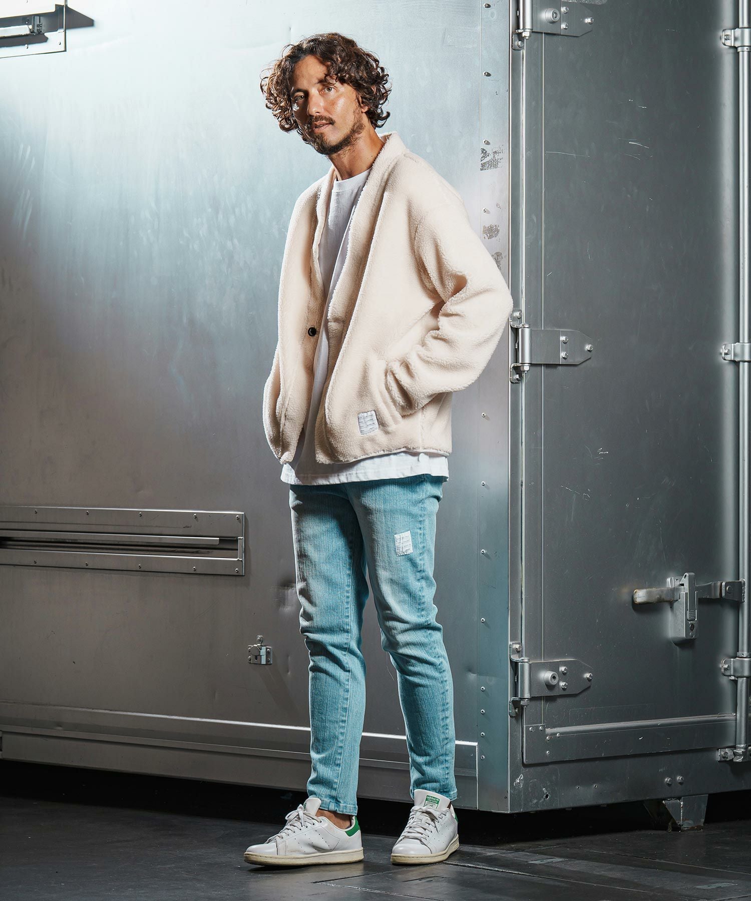 wjk reluxe】boa fleece X cardigan ボアフリースカーディガン(WR25W