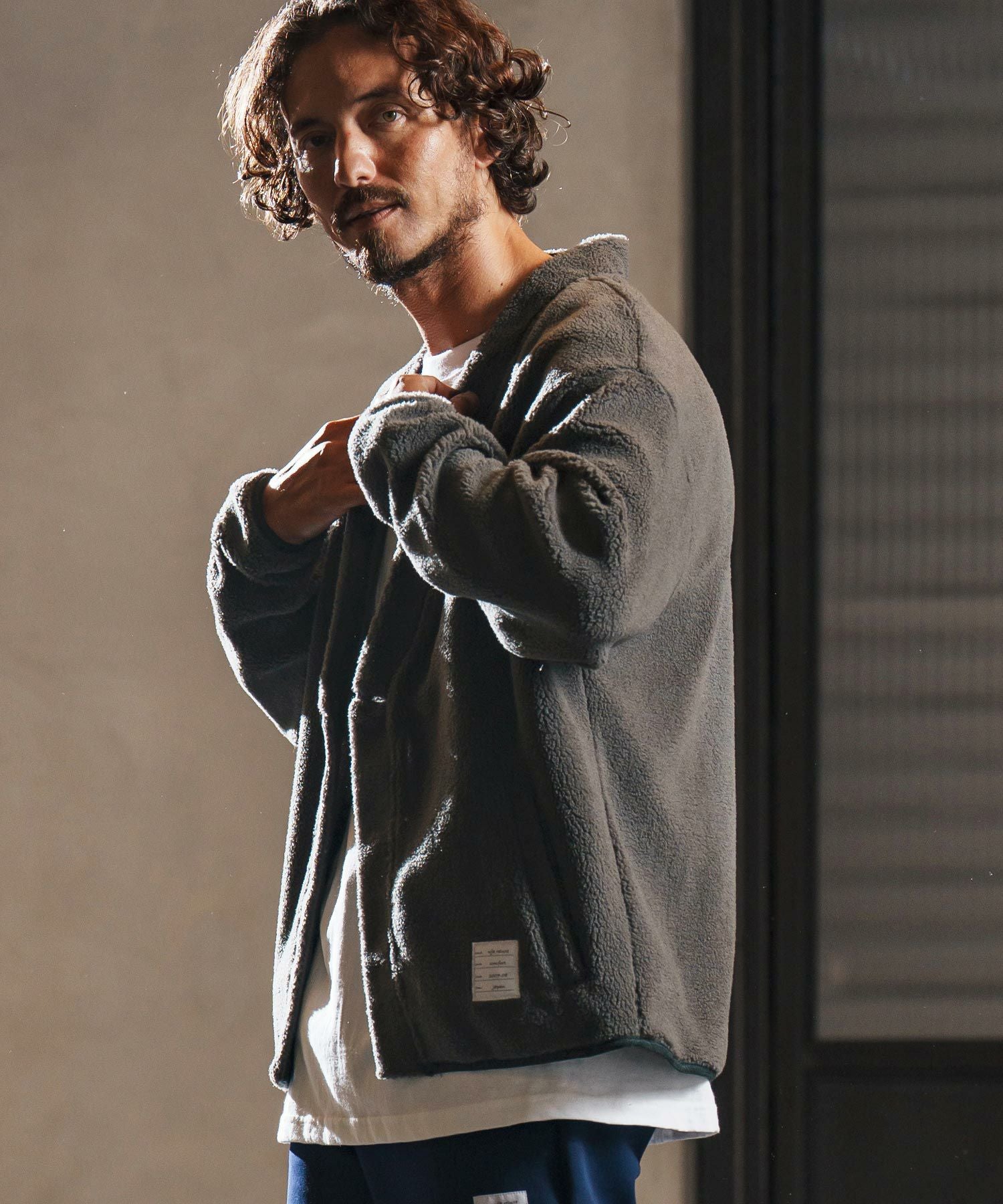 wjk reluxe】boa fleece X cardigan ボアフリースカーディガン(WR25W