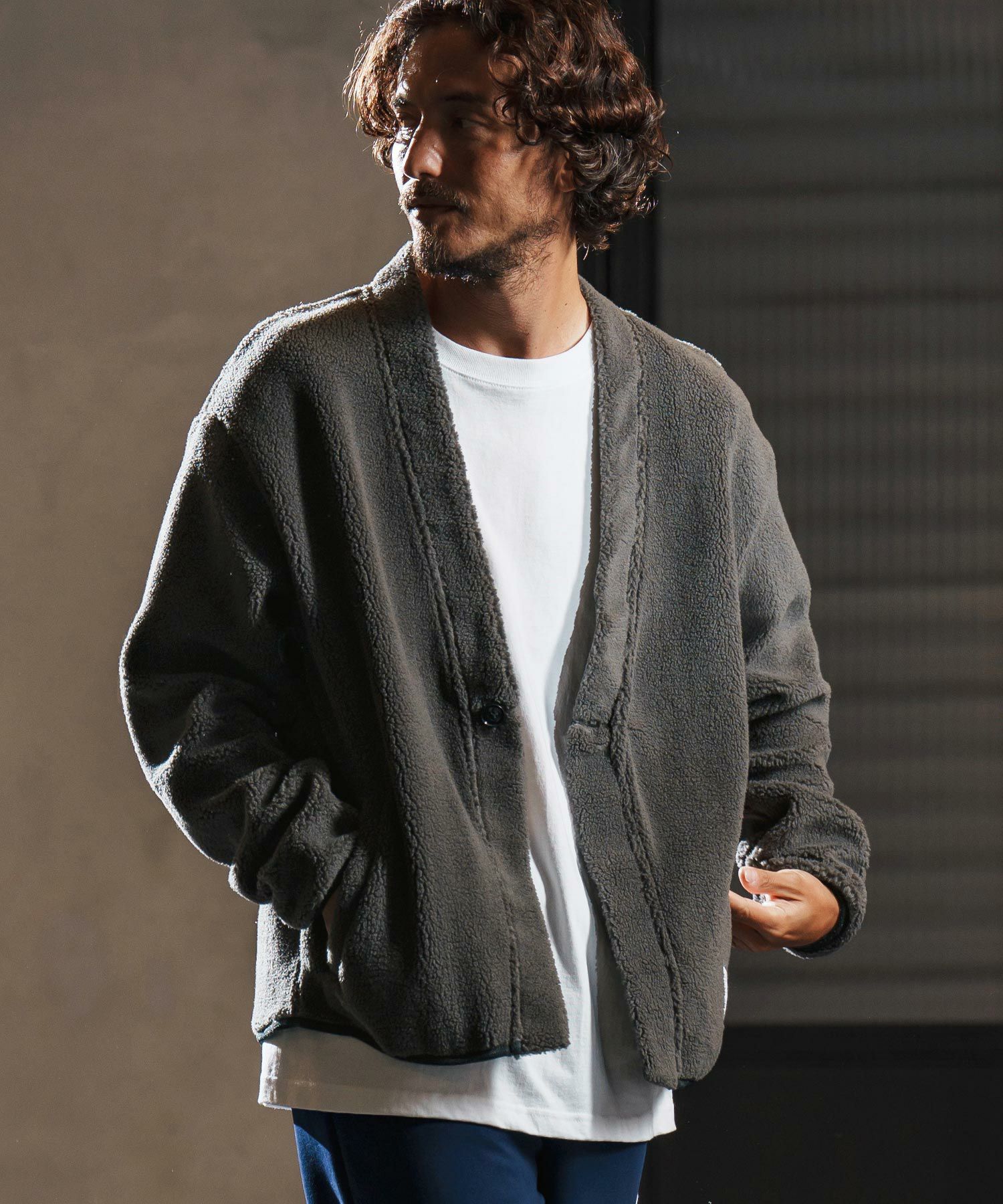 wjk reluxe】boa fleece X cardigan ボアフリースカーディガン(WR25W