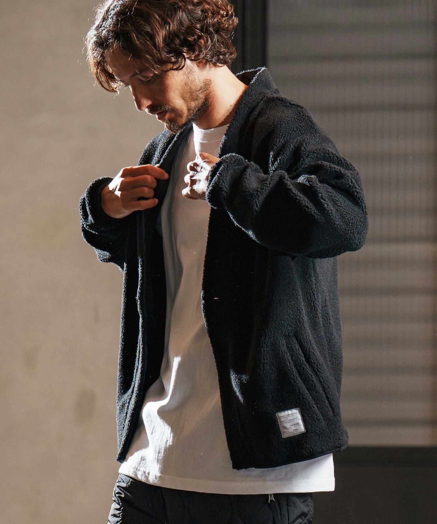 wjk reluxe】boa fleece X cardigan ボアフリースカーディガン(WR25W