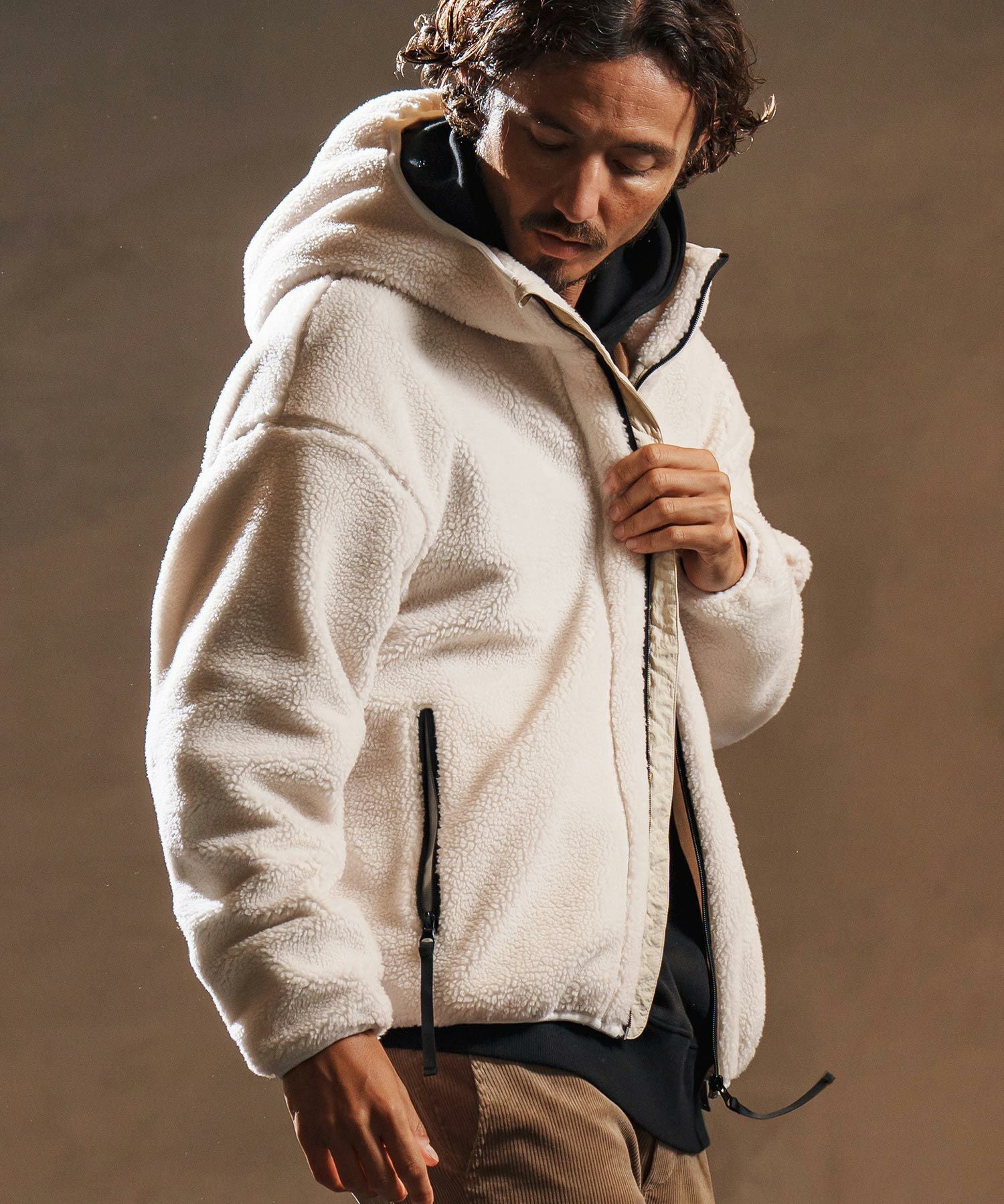 ☆美品☆Bristol フリースボアパーカー XL ホワイト F.C.Real Bristol（エフシーレアルブリストル） エフシーレアル