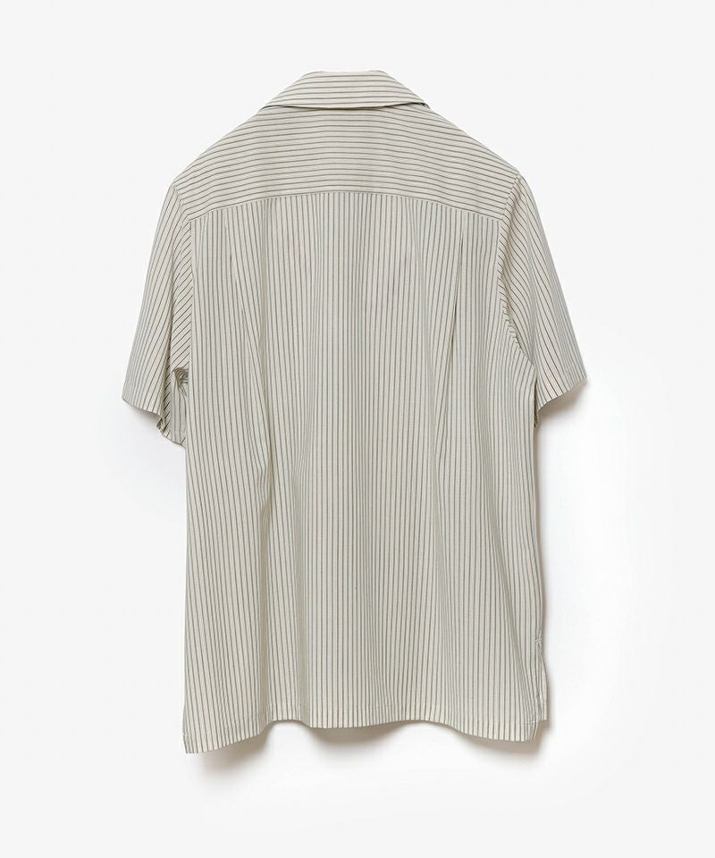 ATTACHMENT(アタッチメント)】WO-PE STRIPE OPEN COLLAR S-S SHIRT