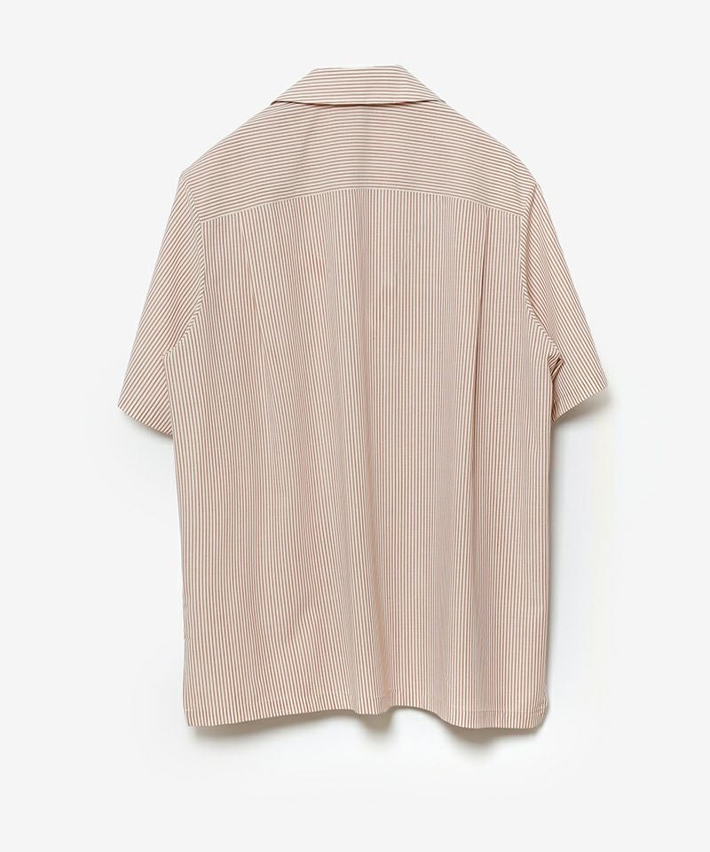 ATTACHMENT(アタッチメント)】WO-PE STRIPE OPEN COLLAR S-S SHIRT