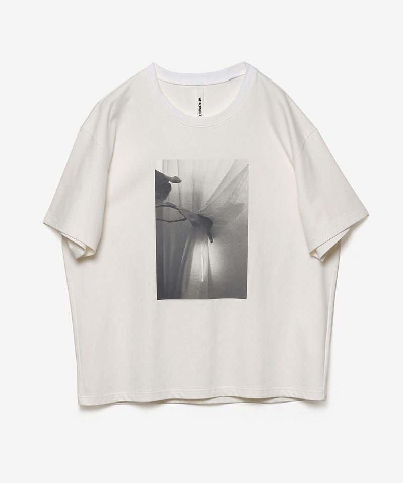 ATTACHMENT(アタッチメント)】30--2 SUVIN JERSEY PRINT TEE Tシャツ