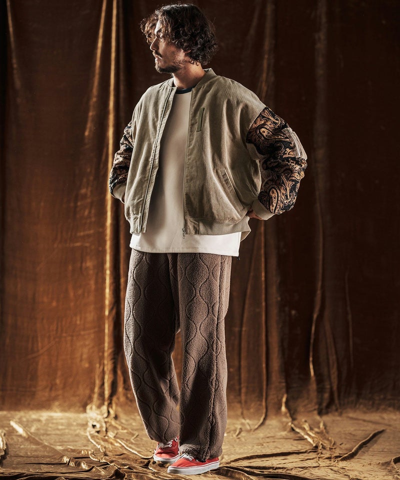 ANGENEHM(アンゲネーム)】Mixed Fabric Bomber Jacket ボンバー 