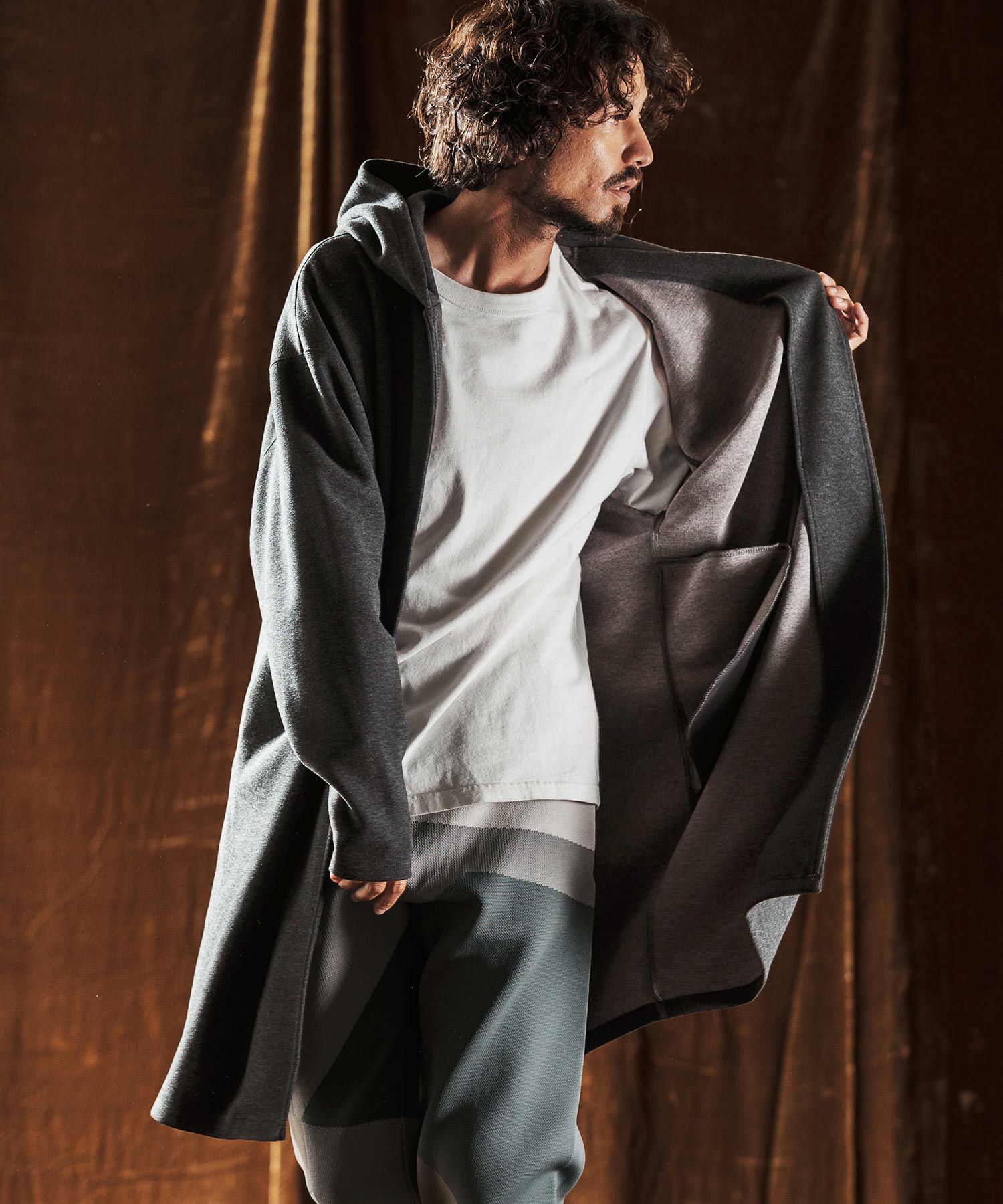 ANGENEHM(アンゲネーム)】Hooded Coatigan -Wool Blend Heavy Weight