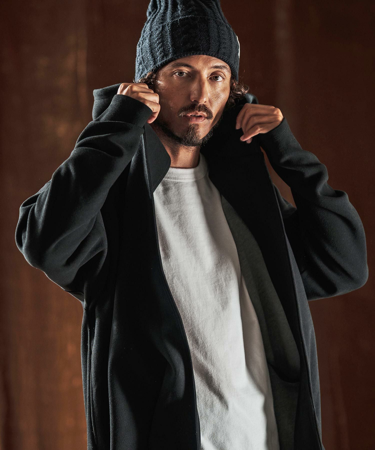 ANGENEHM(アンゲネーム)】Hooded Coatigan -Wool Blend Heavy Weight