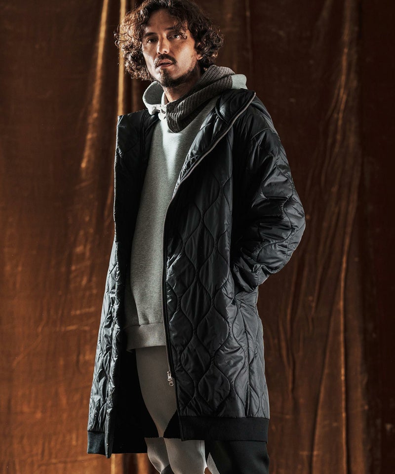 ANGENEHM(アンゲネーム)】Wave Quilted Zip Hooded Coat フーディー 