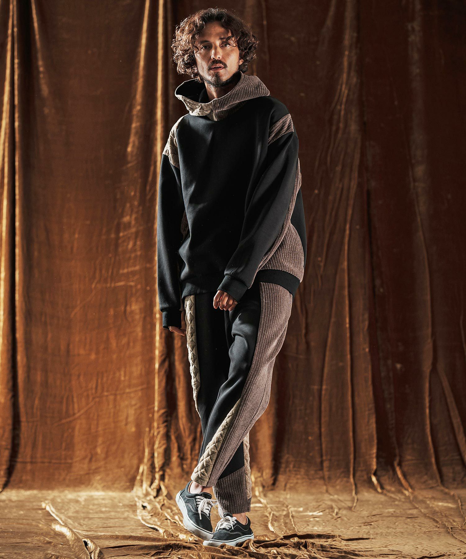 ANGENEHM(アンゲネーム)】Switching Design Oversized Hoodie プル
