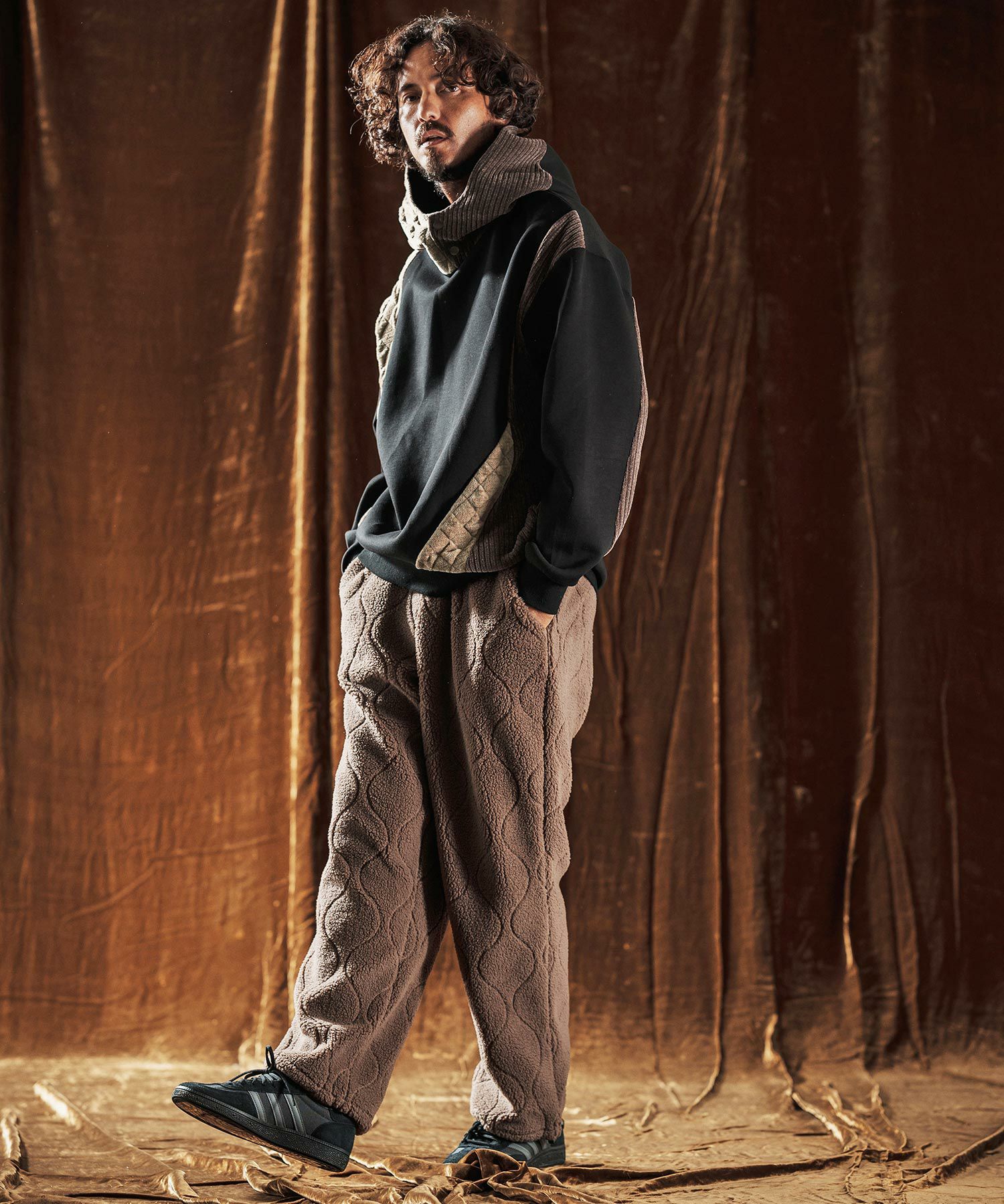 ANGENEHM(アンゲネーム)】Switching Design Oversized Hoodie プル