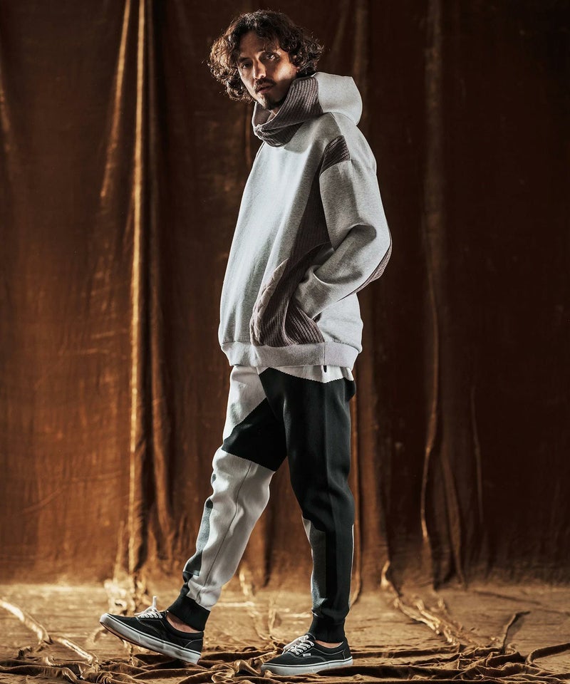 ANGENEHM(アンゲネーム)】Switching Design Oversized Hoodie プル 