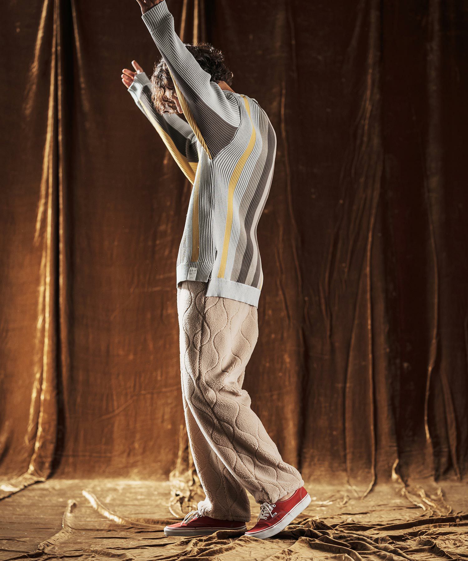 30%OFF【ANGENEHM(アンゲネーム)】Multi-Stripe Crew Knit -Airy Yarn