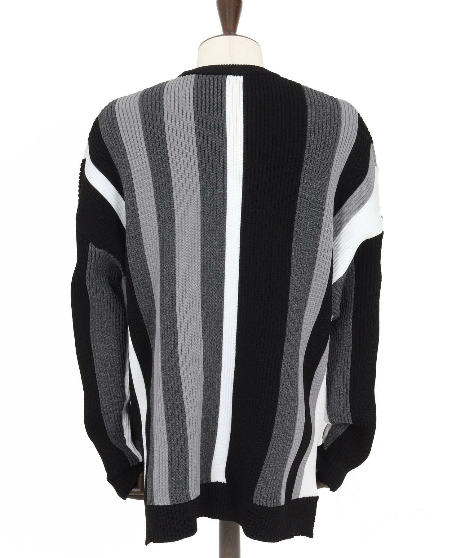 30%OFF【ANGENEHM(アンゲネーム)】Multi-Stripe Crew Knit -Airy Yarn