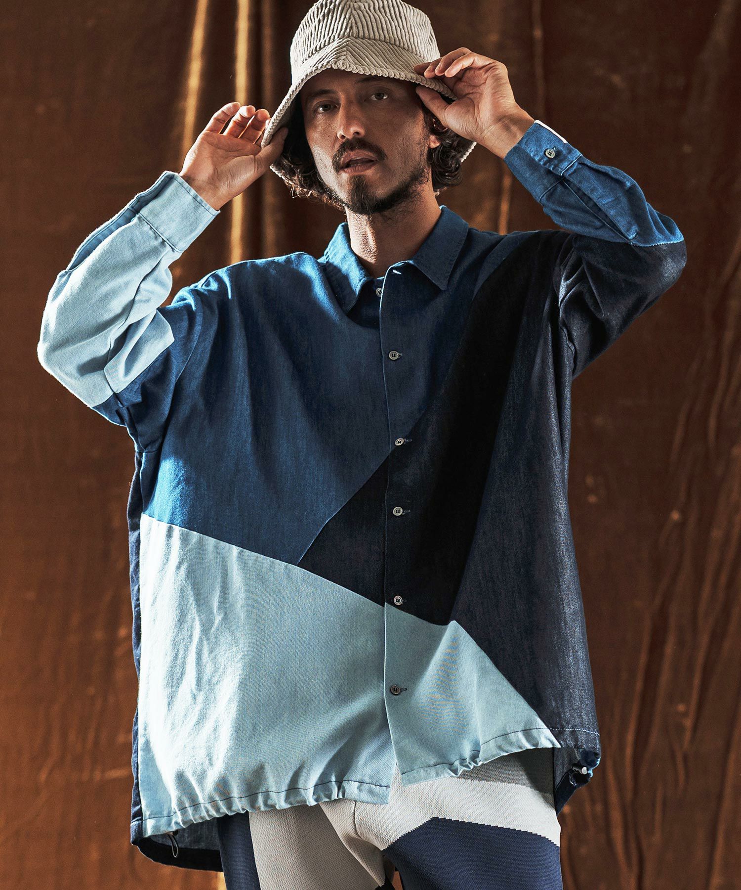30%OFF【ANGENEHM(アンゲネーム)】3-Tone Faded Denim Shirt デニム