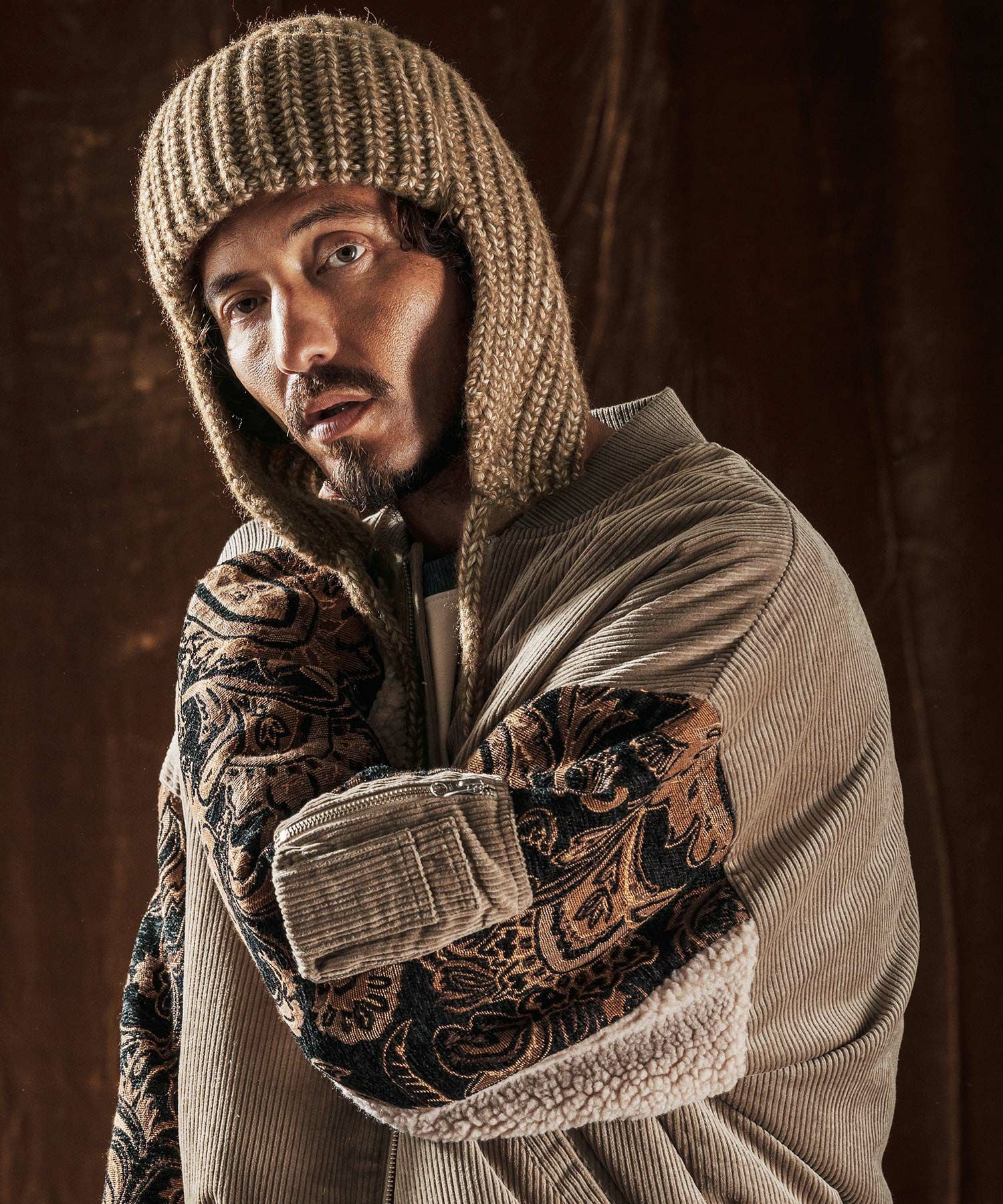 ANGENEHM(アンゲネーム)】Earflap Knit Beanie イヤーフラップ