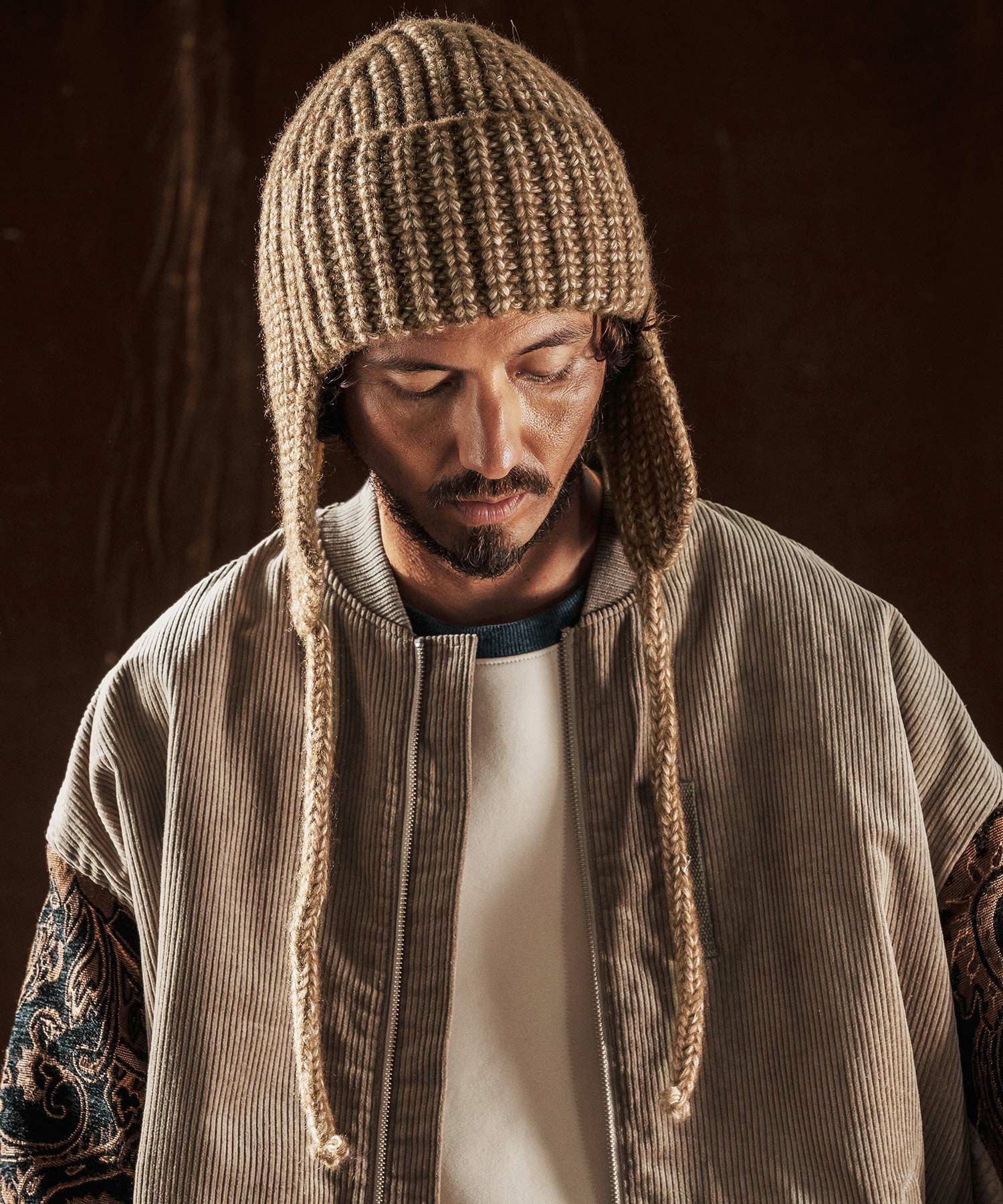 ANGENEHM(アンゲネーム)】Earflap Knit Beanie イヤーフラップ