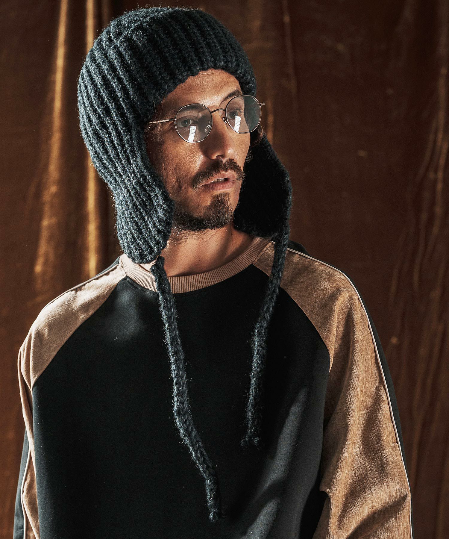 ANGENEHM(アンゲネーム)】Earflap Knit Beanie イヤーフラップ