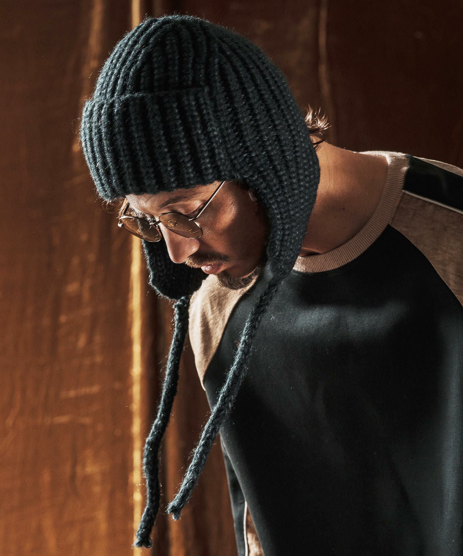 ANGENEHM(アンゲネーム)】Earflap Knit Beanie イヤーフラップ