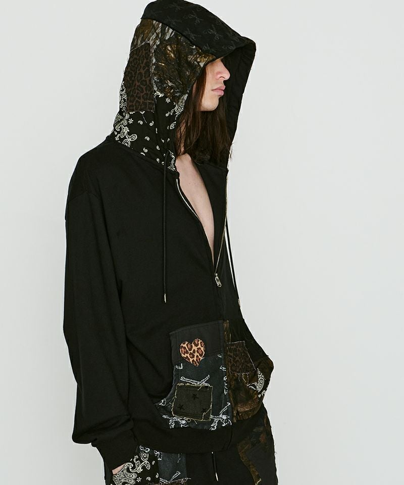 roarguns(ロアーガンズ)】PATCH WORK HOODIE ジップパーカー(26SGB-09