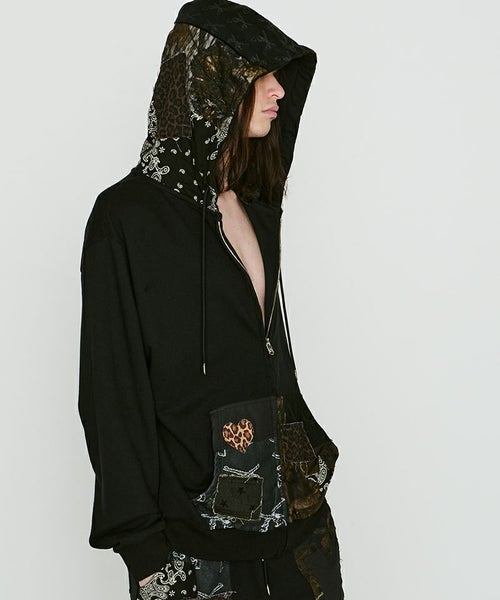roarguns(ロアーガンズ)】PATCH WORK HOODIE ジップパーカー(26SGB-09 