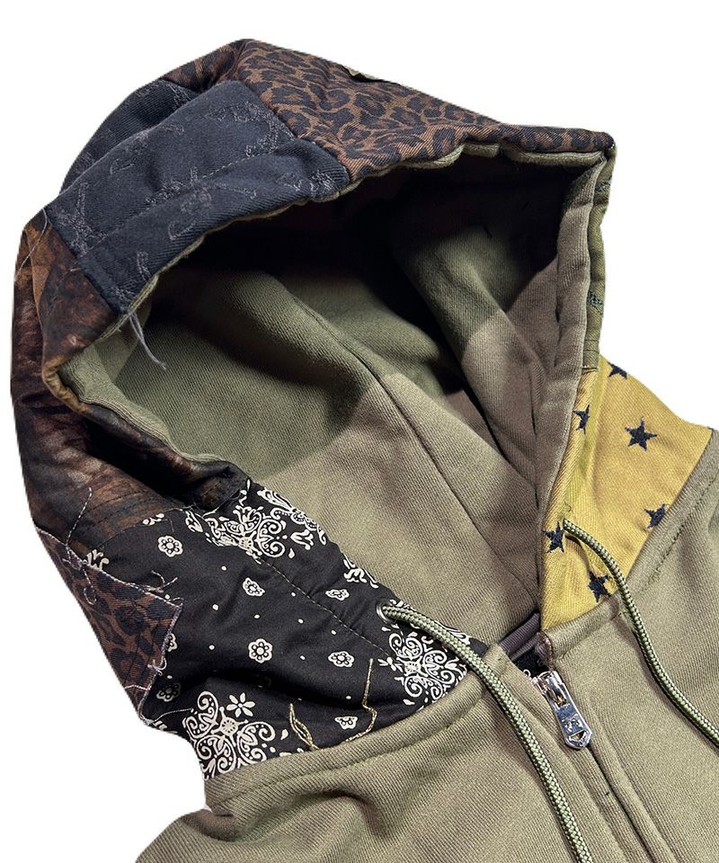 roarguns(ロアーガンズ)】PATCH WORK HOODIE ジップパーカー(26SGB-09