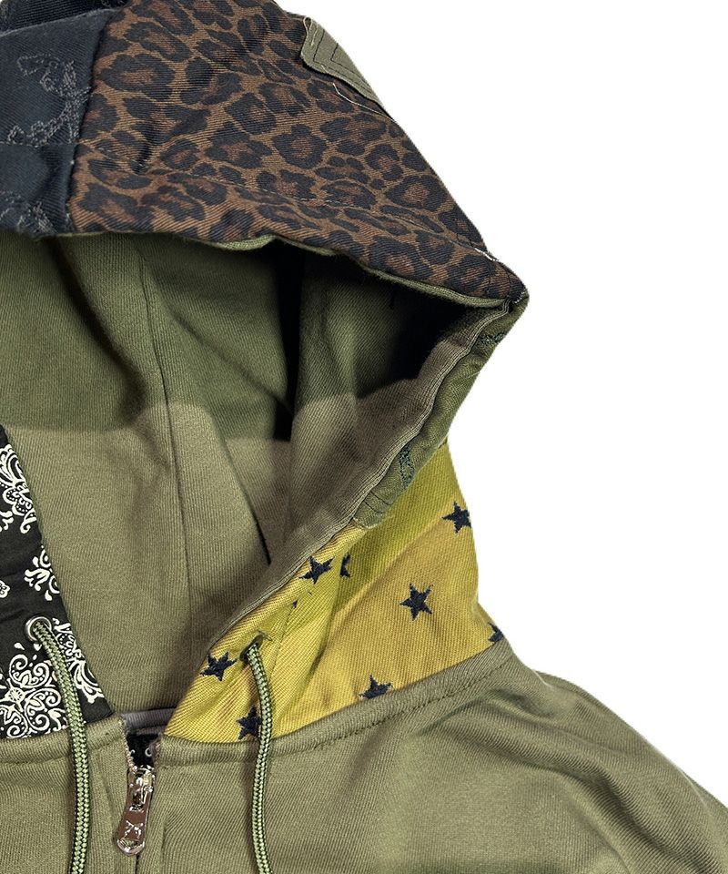 roarguns(ロアーガンズ)】PATCH WORK HOODIE ジップパーカー(26SGB-09