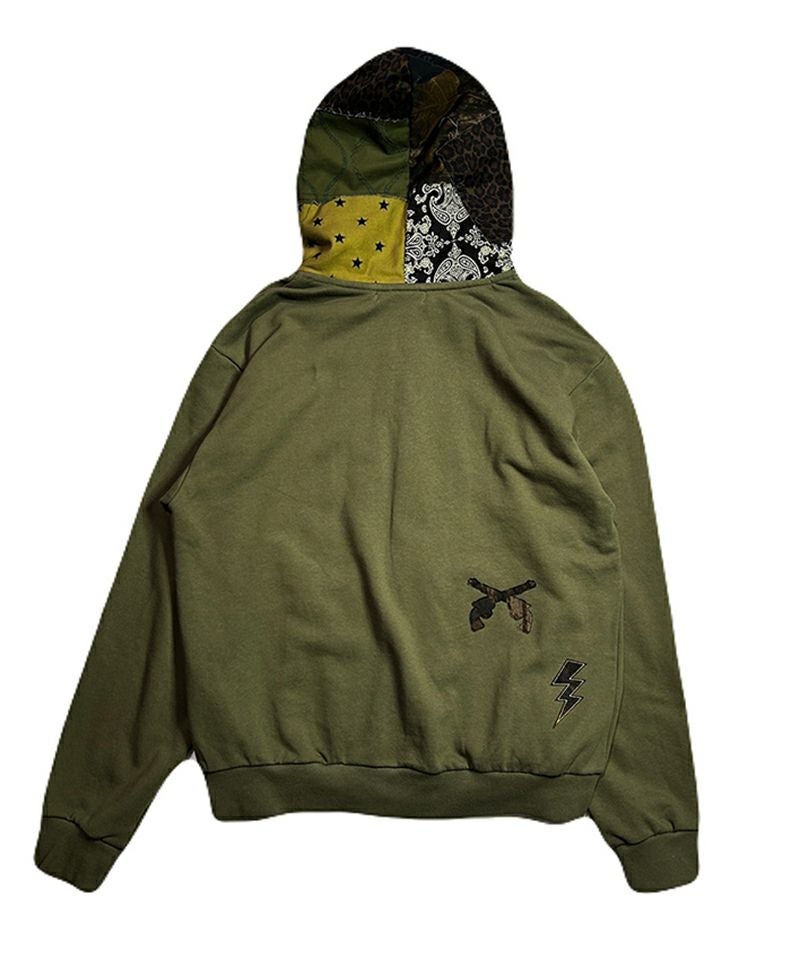 roarguns(ロアーガンズ)】PATCH WORK HOODIE ジップパーカー(26SGB-09