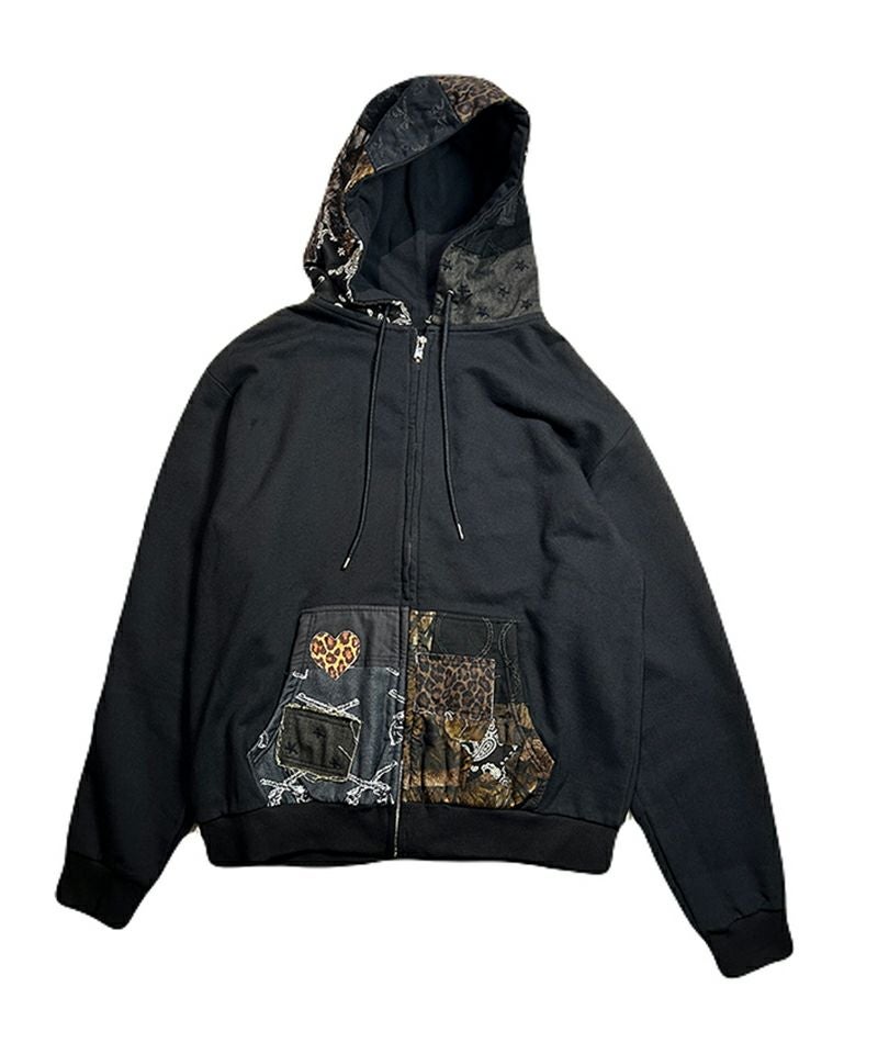 roarguns(ロアーガンズ)】PATCH WORK HOODIE ジップパーカー(26SGB-09