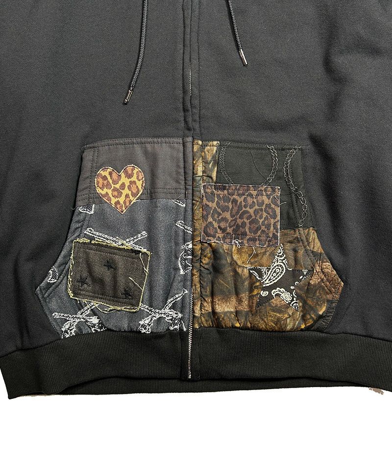 roarguns(ロアーガンズ)】PATCH WORK HOODIE ジップパーカー(26SGB-09