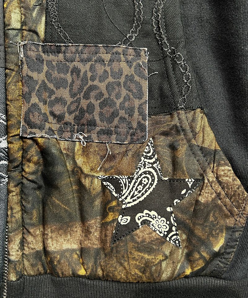 roarguns(ロアーガンズ)】PATCH WORK HOODIE ジップパーカー(26SGB-09