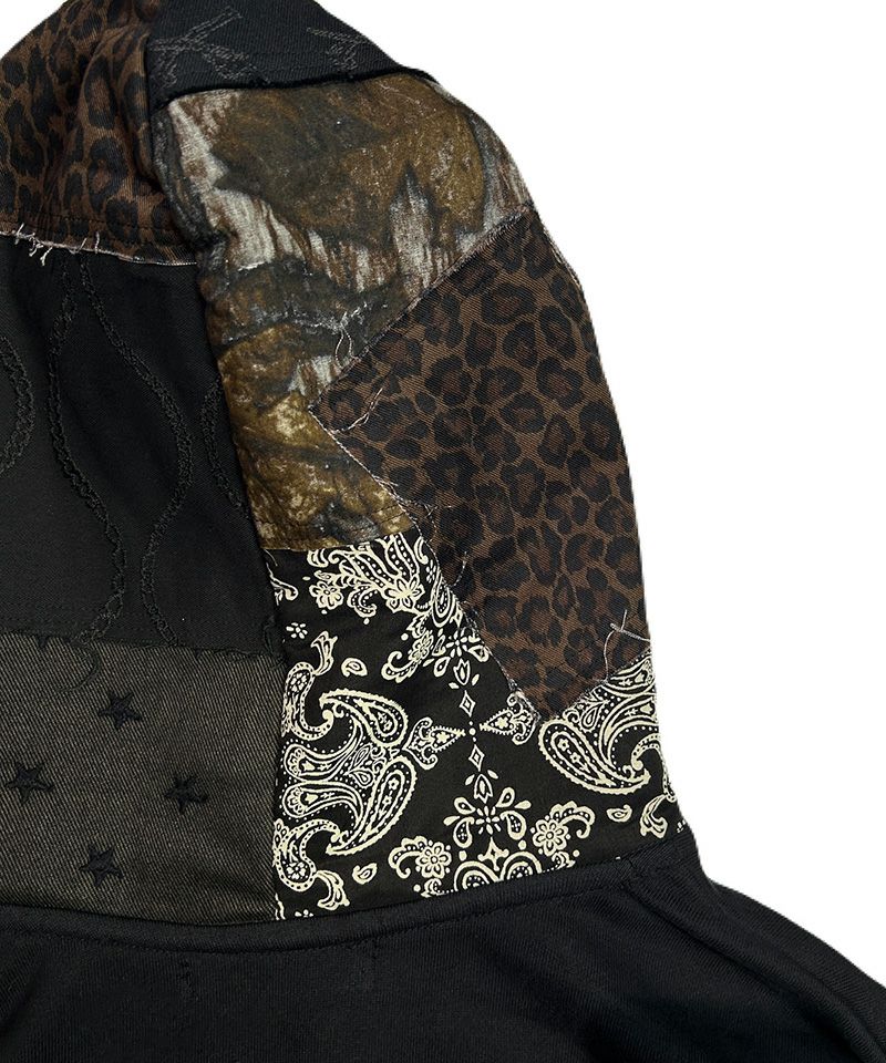roarguns(ロアーガンズ)】PATCH WORK HOODIE ジップパーカー(26SGB-09