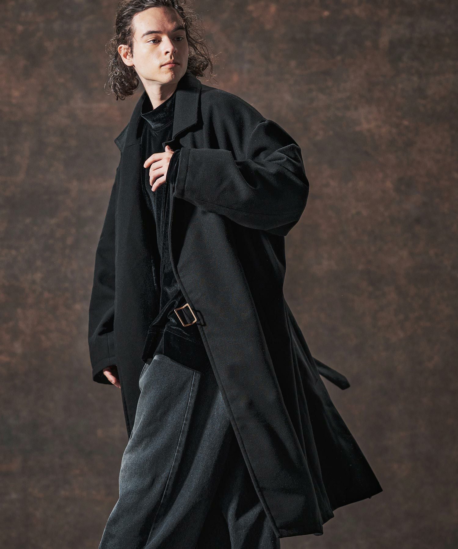 新品☆  Cachette カシェット　ウール ロングコート フェイクウールスタンドカラーロングコート LE SOUK HOLIDAY｜クロス