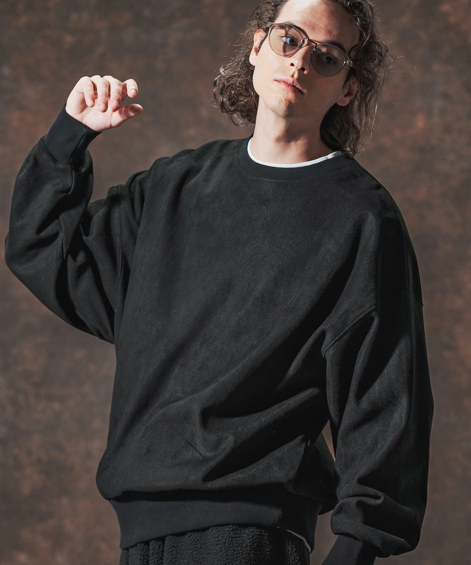 Jih Nunc(ジーヌンク)】裏起毛フェイクスウェードプルオーバー(JIH