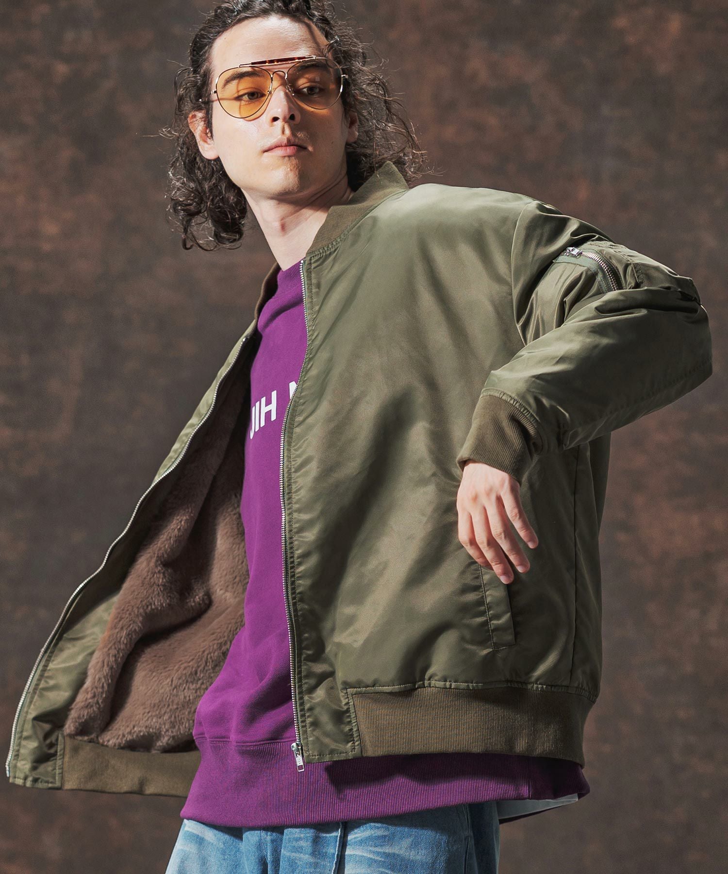 30%OFF【Jih Nunc(ジーヌンク)】裏エコファーMA-1ジャケット(JIH-R1127