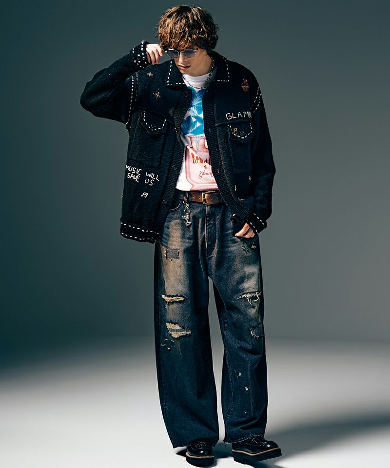 glamb(グラム)】Rebirth Denim リバースデニム パンツ(GB0425-P01