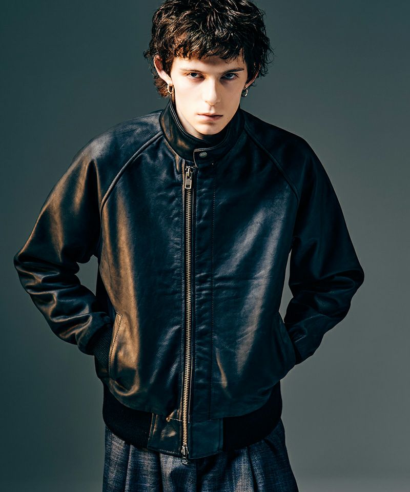 glamb(グラム)】Leather Bomber Jacket レザーボマージャケット(GB0425