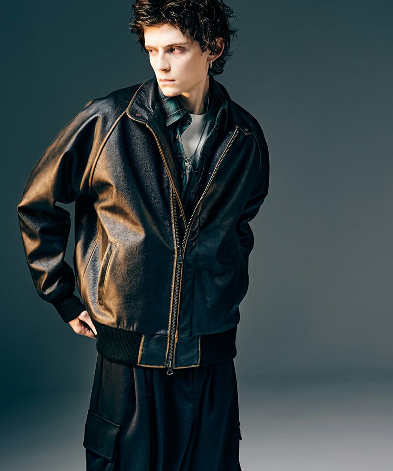 glamb(グラム)】Leather Bomber Jacket レザーボマージャケット(GB0425