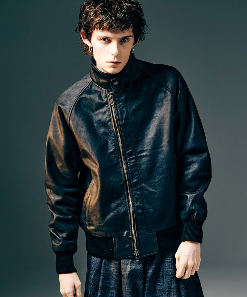glamb(グラム)】Leather Bomber Jacket レザーボマージャケット(GB0425