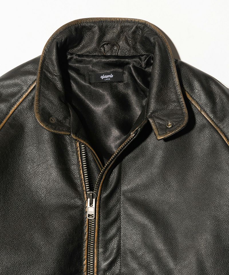 glamb(グラム)】Leather Bomber Jacket レザーボマージャケット(GB0425