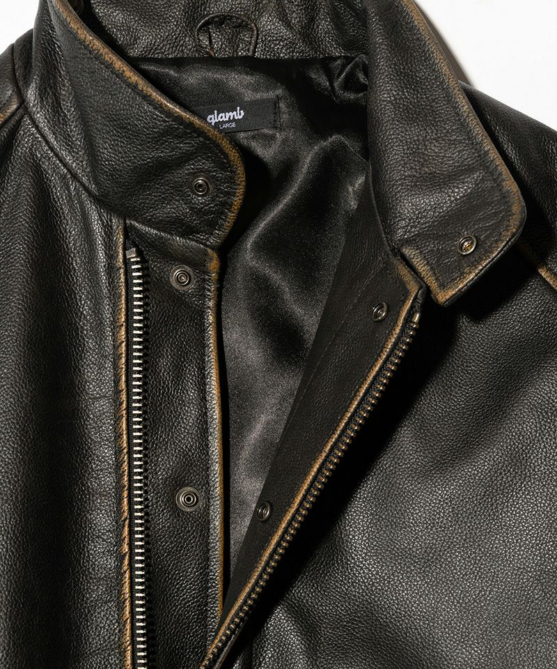 glamb(グラム)】Leather Bomber Jacket レザーボマージャケット(GB0425
