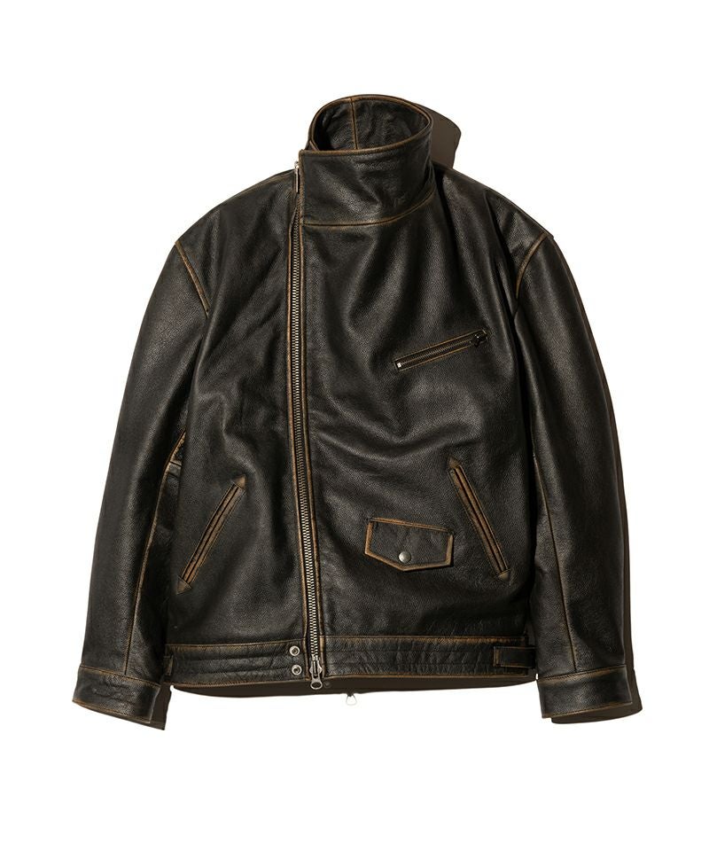 glamb(グラム)】High Neck Leather Jacket ハイネックレザージャケット