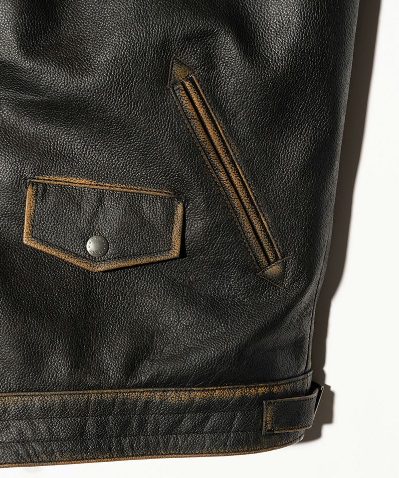 glamb(グラム)】High Neck Leather Jacket ハイネックレザージャケット