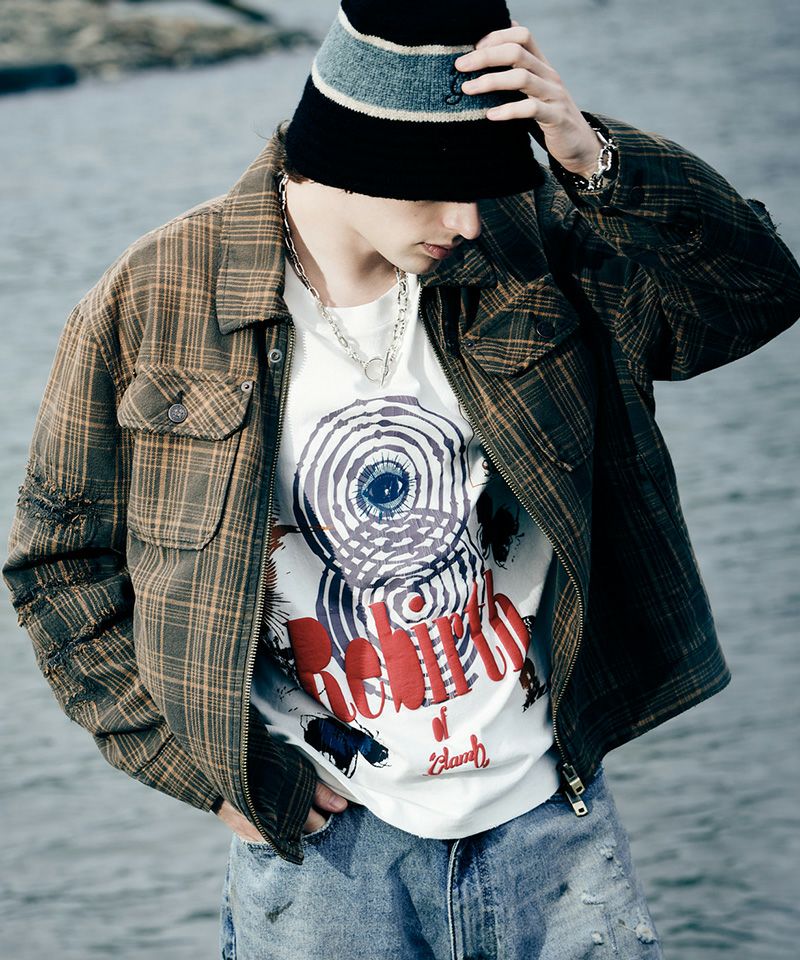 glamb(グラム)】Damage Craft Blouson ダメージクラフトブルゾン glamb(グラム)】Damage Craft Blouson ダメージクラフトブルゾン