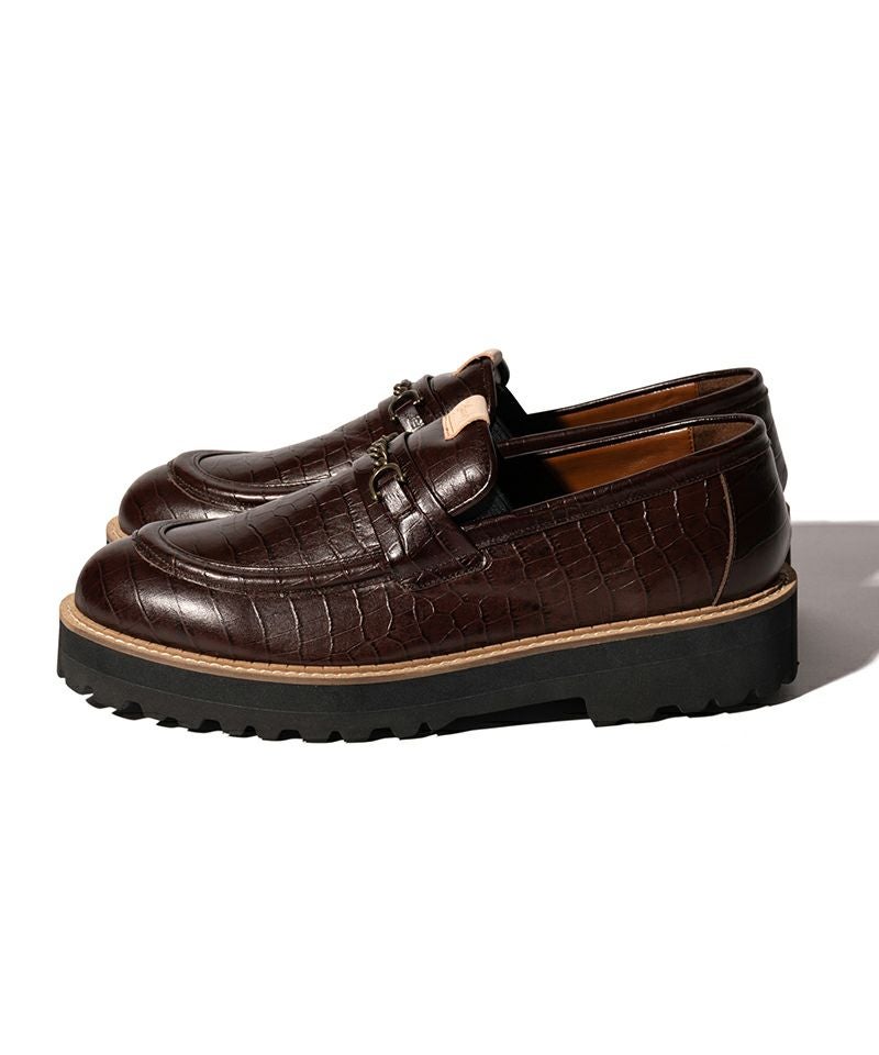glamb(グラム)】Croco Emboss Bit Loafer クロコエンボスビット
